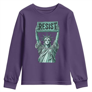 Statue of Liberty Resist Youth Sweatshirt Retro TS02 Purple Print Your Wear