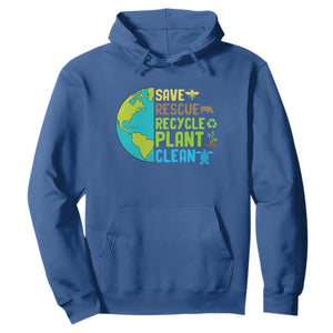 Earth Day Hoodie Save Bees Rescue Animals Recycle Plant Tree Planet Earth Day TS02 Royal Blue Printyourwear