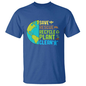 Earth Day T Shirt Save Bees Rescue Animals Recycle Plant Tree Planet Earth Day TS02 Royal Blue Printyourwear