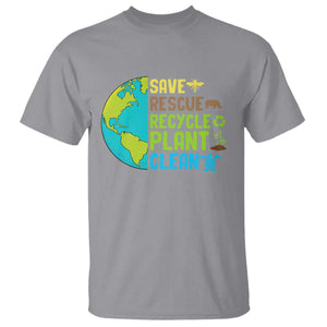 Earth Day T Shirt Save Bees Rescue Animals Recycle Plant Tree Planet Earth Day TS02 Sport Gray Printyourwear
