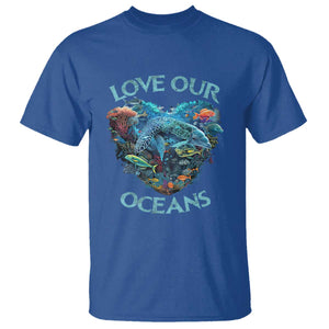 Earth Day T Shirt Love Our Oceans World Ocean Day Earth Day Crisis Environment TS02 Royal Blue Printyourwear