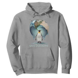Earth Day Hoodie Animal Wildlife Conservation Penguin Save Our Home Earth Day TS02 Sport Gray Printyourwear