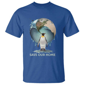 Earth Day T Shirt Animal Wildlife Conservation Penguin Save Our Home Earth Day TS02 Royal Blue Printyourwear