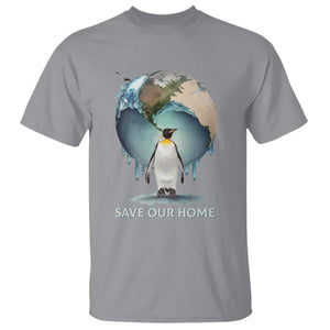 Earth Day T Shirt Animal Wildlife Conservation Penguin Save Our Home Earth Day TS02 Sport Gray Printyourwear