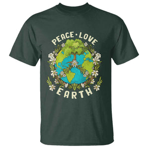 Earth Day T Shirt Peace Love Earth Happy Earth Day Plant More Trees Go Planet TS02 Dark Forest Green Printyourwear