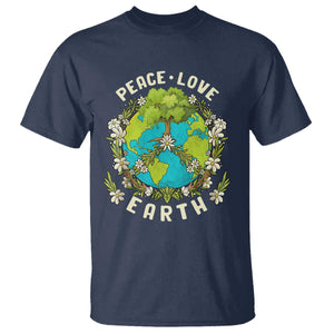 Earth Day T Shirt Peace Love Earth Happy Earth Day Plant More Trees Go Planet TS02 Navy Printyourwear