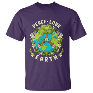 Earth Day T Shirt Peace Love Earth Happy Earth Day Plant More Trees Go Planet TS02 Purple Printyourwear