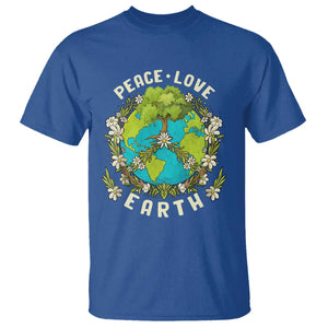 Earth Day T Shirt Peace Love Earth Happy Earth Day Plant More Trees Go Planet TS02 Royal Blue Printyourwear