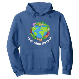 Earth Day Hoodie Love Your Mother Go Planet Go Green Earth Heart TS02 Royal Blue Printyourwear