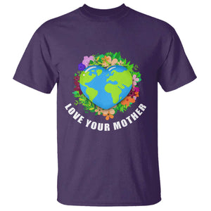 Earth Day T Shirt Love Your Mother Go Planet Go Green Earth Heart TS02 Purple Printyourwear