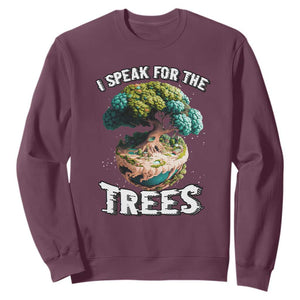 Earth Day Sweatshirt Speak For The Tree Love Your Mother Go Green TS02 Maroon Printyourwear