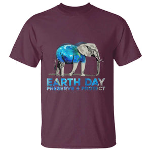Earth Day T Shirt Animals Wildlife Elephant Conservation TS02 Maroon Printyourwear