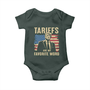 Tariffs Are My Favorite Word Baby Onesie Trump 2025 Patriotic American Flag Vintage TS02 Print Your Wear