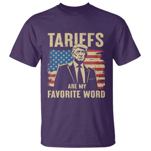 Tariffs Are My Favorite Word T Shirt Trump 2025 Patriotic American Flag Vintage TS02 Purple Print Your Wear