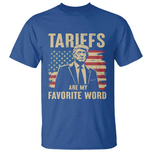 Tariffs Are My Favorite Word T Shirt Trump 2025 Patriotic American Flag Vintage TS02 Royal Blue Print Your Wear