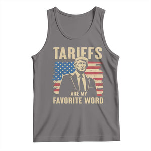 Tariffs Are My Favorite Word Tank Top Trump 2025 Patriotic American Flag Vintage TS02 Deep Heather Print Your Wear