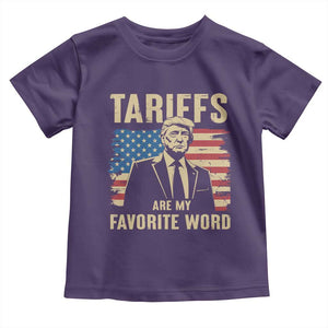 Tariffs Are My Favorite Word Toddler T Shirt Trump 2025 Patriotic American Flag Vintage TS02 Purple Print Your Wear