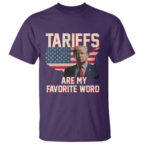 Tariffs Are My Favorite Word T Shirt Trump 2025 Patriotic American Flag Map Vintage TS02 Purple Print Your Wear