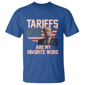 Tariffs Are My Favorite Word T Shirt Trump 2025 Patriotic American Flag Map Vintage TS02 Royal Blue Print Your Wear