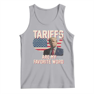 Tariffs Are My Favorite Word Tank Top Trump 2025 Patriotic American Flag Map Vintage TS02 Athletic Heather Print Your Wear