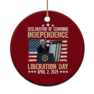 Trump Tariffs Chart Ceramic Ornament Declaration of Economic Independence Liberation Day 2025 TS02 1pc Red Print Your Wear