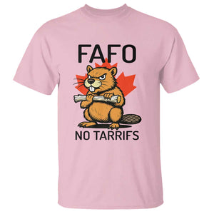 No Tariffs Canada T Shirt Never 51st State Canadian Beaver TS02 Light Pink Print Your Wear