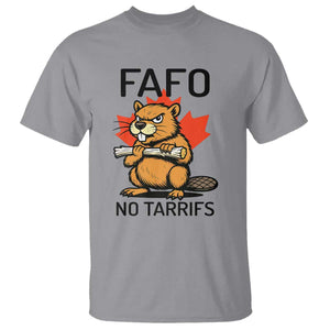 No Tariffs Canada T Shirt Never 51st State Canadian Beaver TS02 Sport Gray Print Your Wear