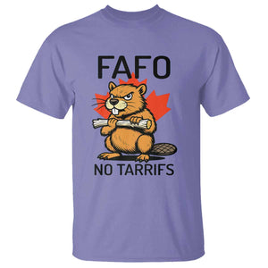 No Tariffs Canada T Shirt Never 51st State Canadian Beaver TS02 Violet Print Your Wear