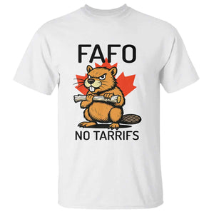 No Tariffs Canada T Shirt Never 51st State Canadian Beaver TS02 White Print Your Wear