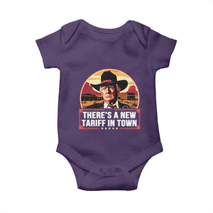 Trump Tariffs Cowboy Baby Onesie Theres A New Tariff In Town Western TS02 Purple Print Your Wear