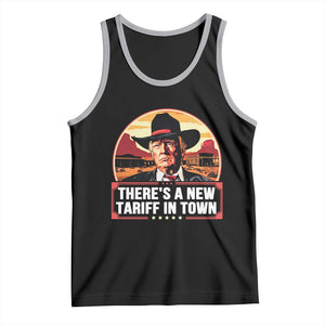 Trump Tariffs Cowboy Tank Top Theres A New Tariff In Town Western TS02 Black Athletic Heather Print Your Wear