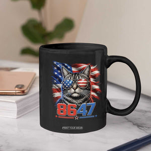 Cool 8647 Patriotic Cat Coffee Mug American Flag Sunglasses Tabby Cat Political Satire TS02 Print Your Wear