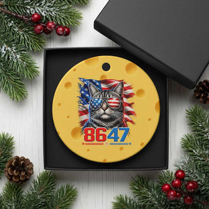 Cool 8647 Patriotic Cat Ceramic Ornament American Flag Sunglasses Tabby Cat Political Satire TS02 1pc Yellow Cheese Print Your Wear