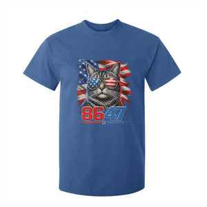 Cool 8647 Patriotic Cat T Shirt For Kid American Flag Sunglasses Tabby Cat Political Satire TS02 Royal Blue Print Your Wear