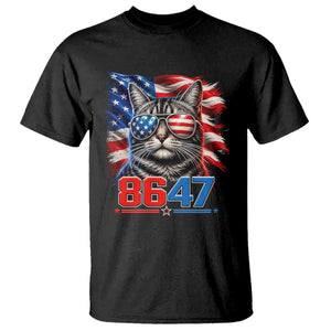 Cool 8647 Patriotic Cat T Shirt American Flag Sunglasses Tabby Cat Political Satire TS02 Black Print Your Wear
