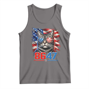 Cool 8647 Patriotic Cat Tank Top American Flag Sunglasses Tabby Cat Political Satire TS02 Deep Heather Print Your Wear