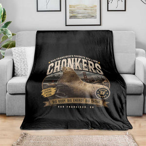 Viral Chonkers San Francisco Sea Lion Throw Blanket Retro Pier 39 Fisherman's Wharf Souvenir