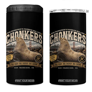 Viral Chonkers San Francisco Sea Lion 4 in 1 Can Cooler Tumbler Retro Pier 39 Fisherman's Wharf Souvenir TS02 One Size: 16 oz Black Print Your Wear