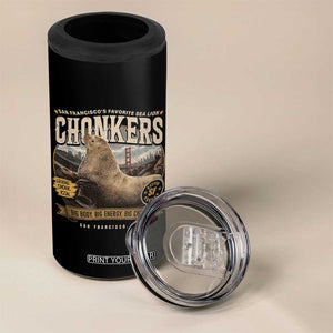 Viral Chonkers San Francisco Sea Lion 4 in 1 Can Cooler Tumbler Retro Pier 39 Fisherman's Wharf Souvenir TS02 Print Your Wear