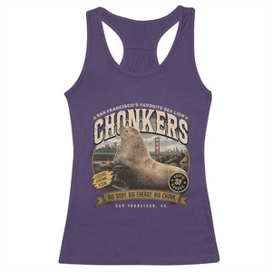 Viral Chonkers San Francisco Sea Lion Racerback Tank Top Retro Pier 39 Fisherman's Wharf Souvenir TS02 Purple Print Your Wear