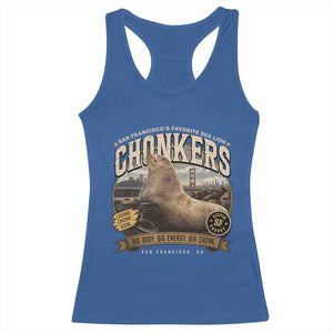 Viral Chonkers San Francisco Sea Lion Racerback Tank Top Retro Pier 39 Fisherman's Wharf Souvenir TS02 Royal Blue Print Your Wear