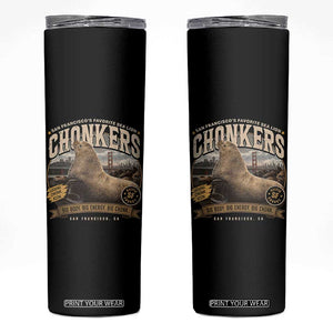 Viral Chonkers San Francisco Sea Lion Skinny Tumbler Retro Pier 39 Fisherman's Wharf Souvenir TS02 Black Print Your Wear