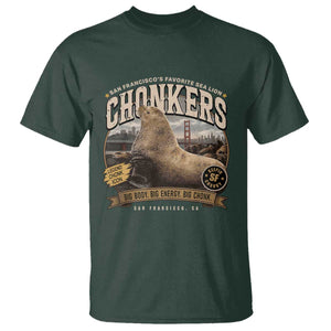 Viral Chonkers San Francisco Sea Lion T Shirt Retro Pier 39 Fisherman's Wharf Souvenir TS02 Dark Forest Green Print Your Wear