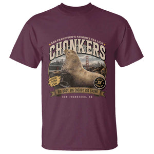 Viral Chonkers San Francisco Sea Lion T Shirt Retro Pier 39 Fisherman's Wharf Souvenir TS02 Maroon Print Your Wear