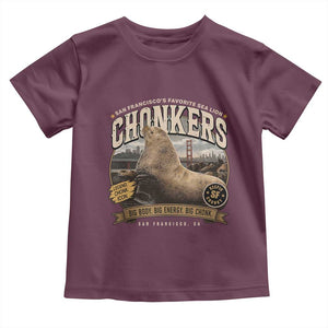 Viral Chonkers San Francisco Sea Lion Toddler T Shirt Retro Pier 39 Fisherman's Wharf Souvenir TS02 Maroon Print Your Wear
