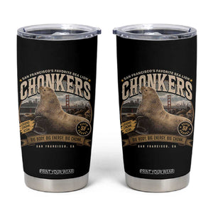 Viral Chonkers San Francisco Sea Lion Tumbler Cup Retro Pier 39 Fisherman's Wharf Souvenir TS02 Black Print Your Wear