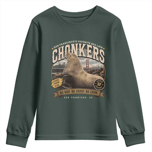 Viral Chonkers San Francisco Sea Lion Youth Sweatshirt Retro Pier 39 Fisherman's Wharf Souvenir