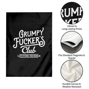 Grumpy Fucker's Club Lifetime Member Garden Flag Funny Distressed Sarcastic Adult Humor Slogan Typography TS02 Print Your Wear