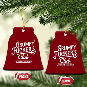 Grumpy Fucker's Club Lifetime Member Ceramic Ornament Funny Distressed Sarcastic Adult Humor Slogan Typography TS02 Print Your Wear