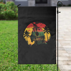 Retro Jamaican Lion Sunset Garden Flag Rasta Colors Music and Island Vibes Graphic TS02 Print Your Wear